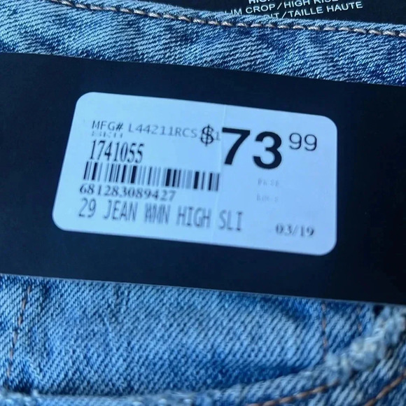 Silver High Note Slim Crop High rise Jeans Indigo Size 29x25 NEW - Picture 6 of 11